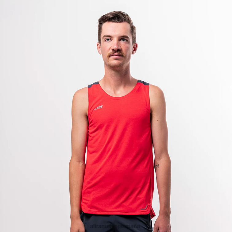 Altra Camiseta sin mangas que se desvanece P4ZZ298 tapas brezo rojo fuego hombres