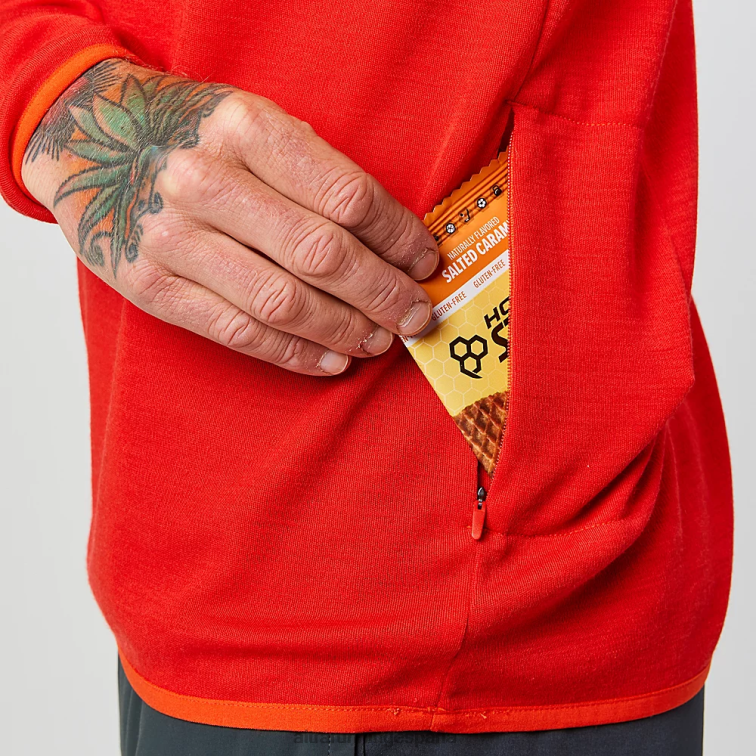 Altra núcleo de lana merino 1/2 cremallera P4ZZ314 tapas rojo hombres