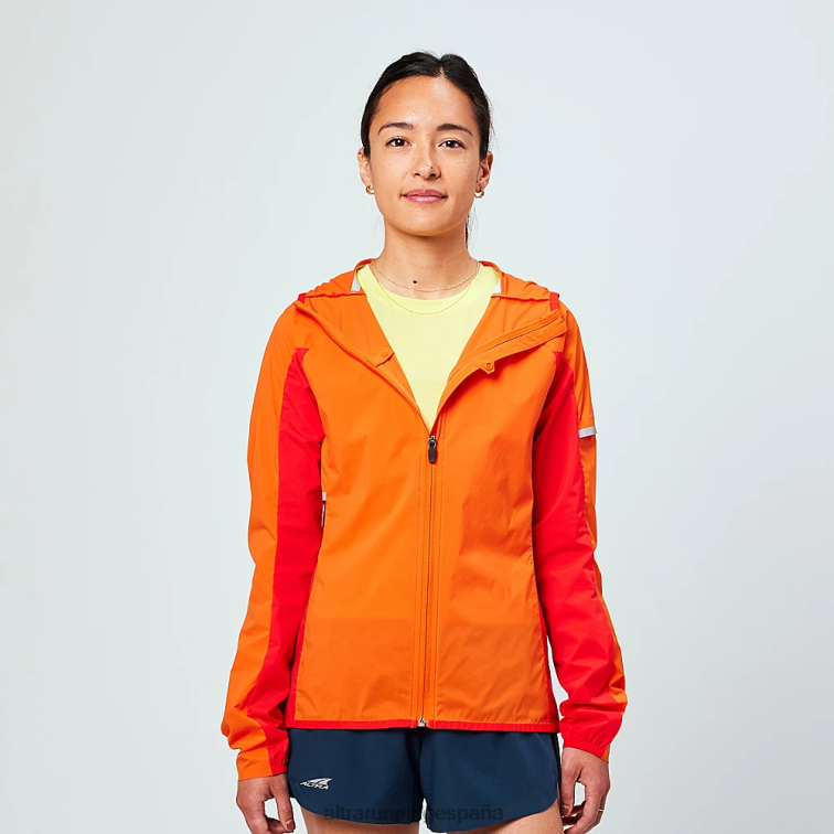 Altra cortavientos trail P4ZZ168 chaquetas y chalecos naranja roja mujer