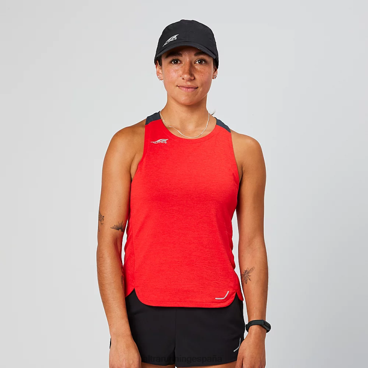 Altra Camiseta sin mangas que se desvanece P4ZZ115 tapas brezo rojo fuego mujer