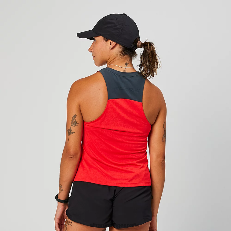 Altra Camiseta sin mangas que se desvanece P4ZZ115 tapas brezo rojo fuego mujer