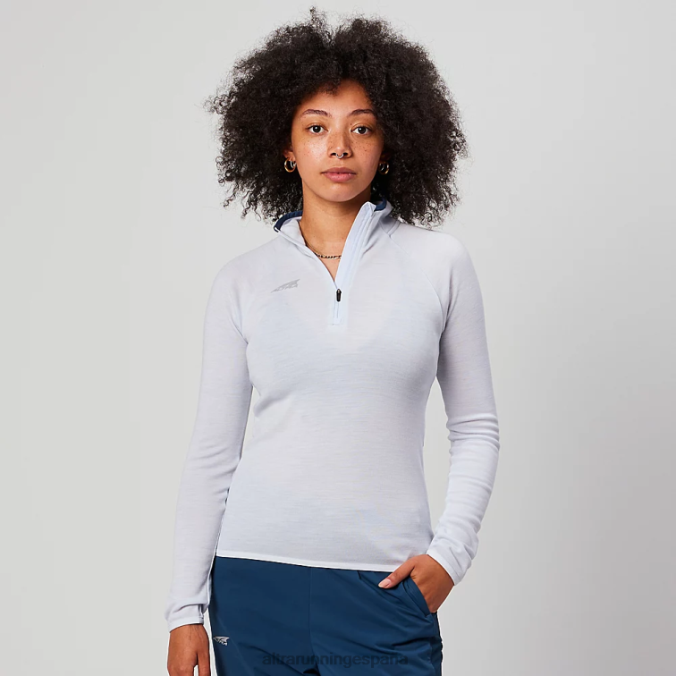 Altra núcleo de lana merino 1/2 cremallera P4ZZ136 tapas azul claro mujer