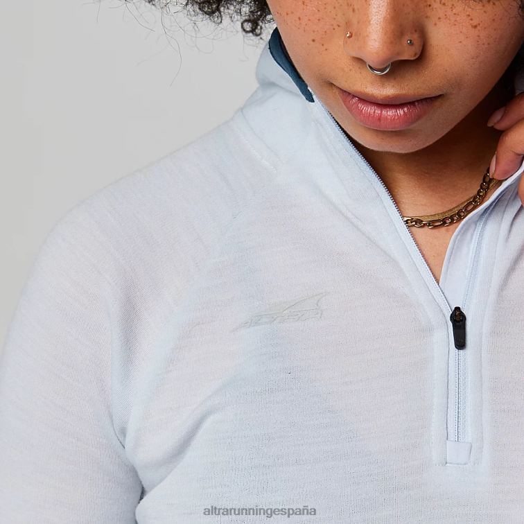 Altra núcleo de lana merino 1/2 cremallera P4ZZ136 tapas azul claro mujer
