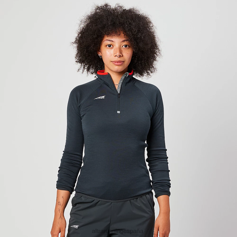 Altra núcleo de lana merino 1/2 cremallera P4ZZ137 tapas negro mujer