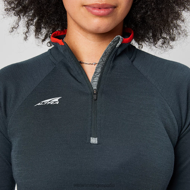 Altra núcleo de lana merino 1/2 cremallera P4ZZ137 tapas negro mujer