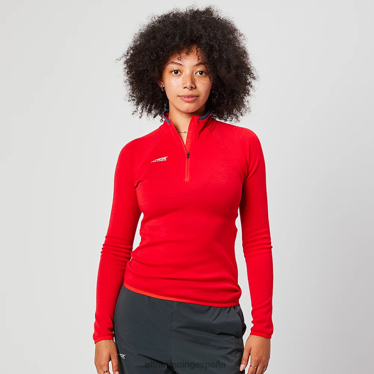 Altra núcleo de lana merino 1/2 cremallera P4ZZ138 tapas rojo mujer