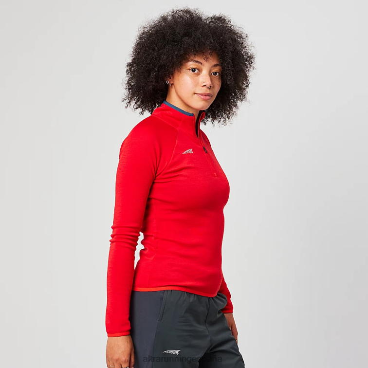 Altra núcleo de lana merino 1/2 cremallera P4ZZ138 tapas rojo mujer