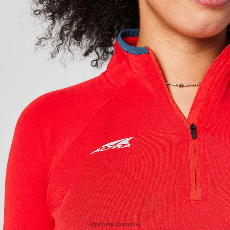 Altra núcleo de lana merino 1/2 cremallera P4ZZ138 tapas rojo mujer