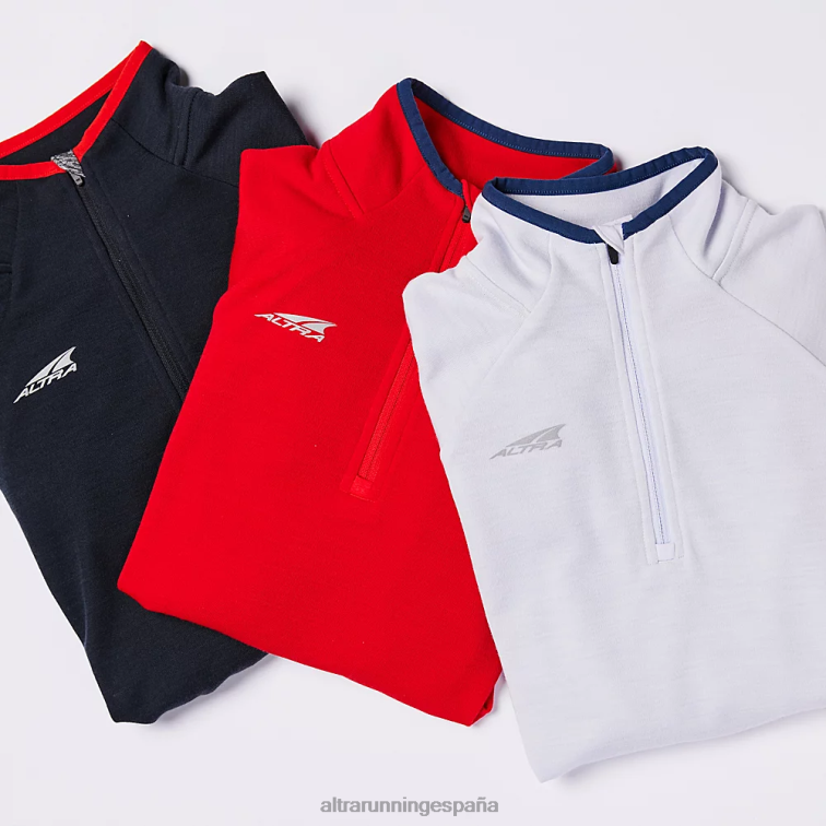 Altra núcleo de lana merino 1/2 cremallera P4ZZ138 tapas rojo mujer
