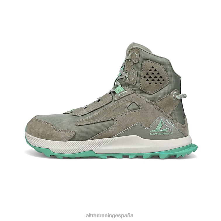 Altra caminante pico solitario 2 P4ZZ38 zapatos de pista Verde Gris mujer