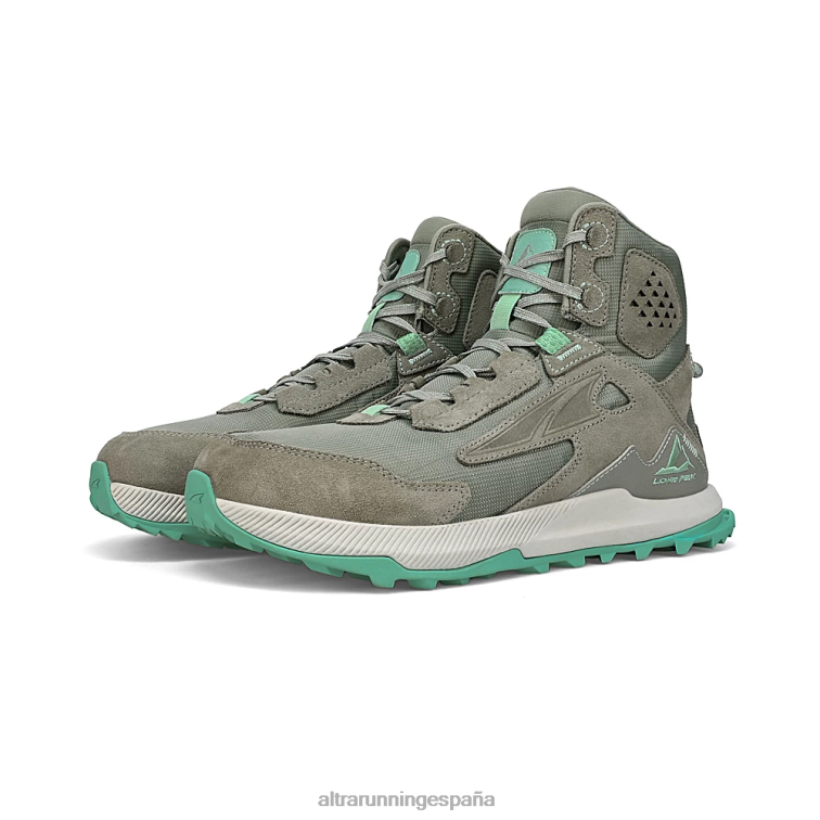 Altra caminante pico solitario 2 P4ZZ38 zapatos de pista Verde Gris mujer