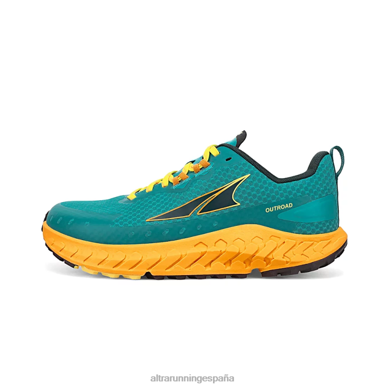 Altra fuera de la carretera P4ZZ51 zapatos de pista verde azulado/amarillo mujer