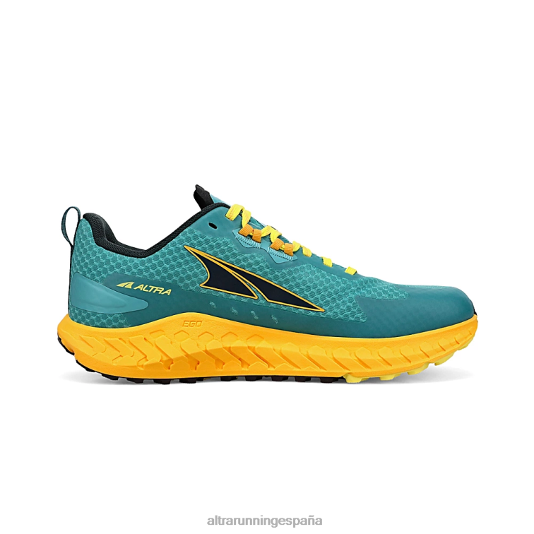 Altra fuera de la carretera P4ZZ51 zapatos de pista verde azulado/amarillo mujer