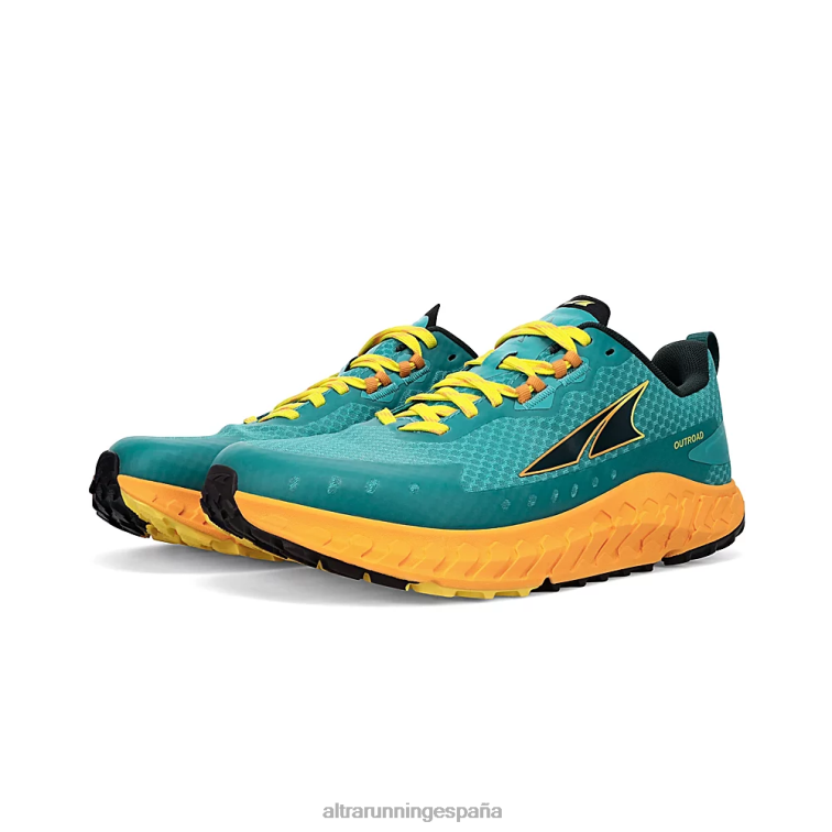 Altra fuera de la carretera P4ZZ51 zapatos de pista verde azulado/amarillo mujer